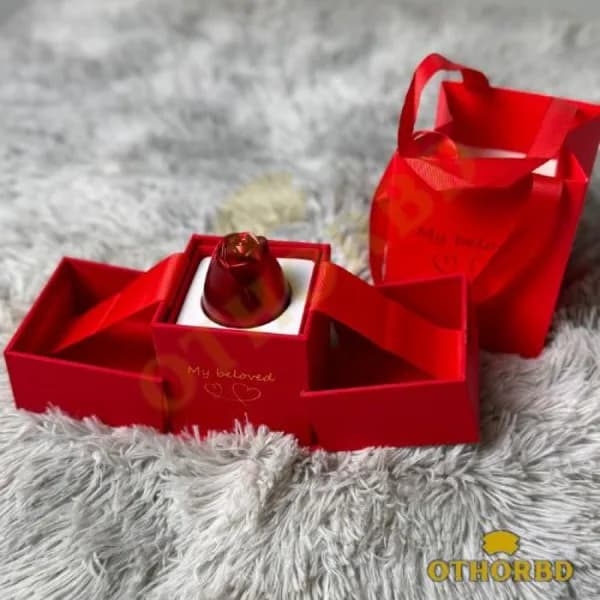 Valentine's Day Rose Lifting Gift Box + Couple Rings