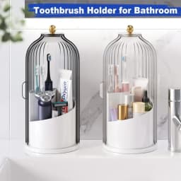 Dustproof rotating স্টোরেজ বক্স for মেকআপ ব্রাশ & টুথব্রাশ