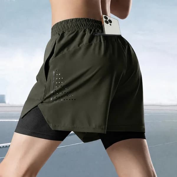 QuickGear Men’s Double Layer Shorts 